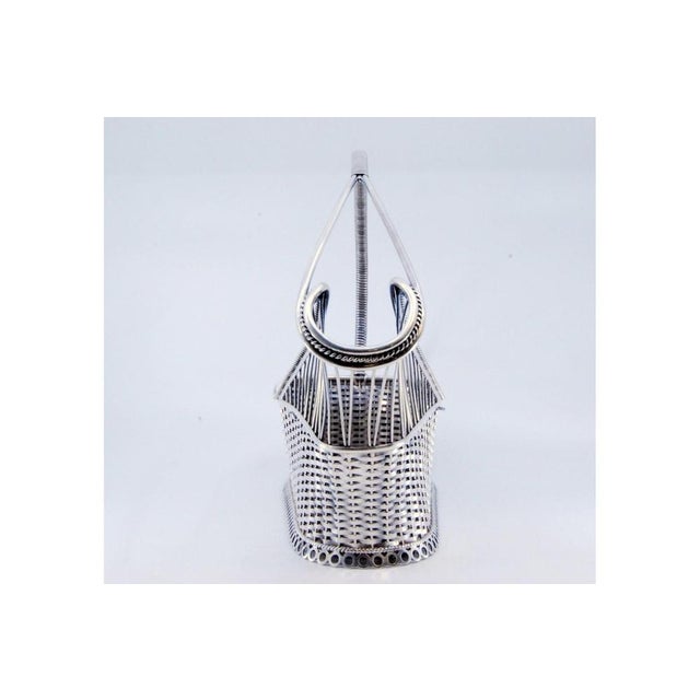 Silver Bottle Basket with Friezes and Ring-Shaped Base For Sale - Image 4 of 8