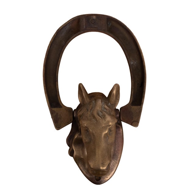 Vintage English Bronze Horse Head Door Knocker, 1930s For Sale - Image 4 of 8