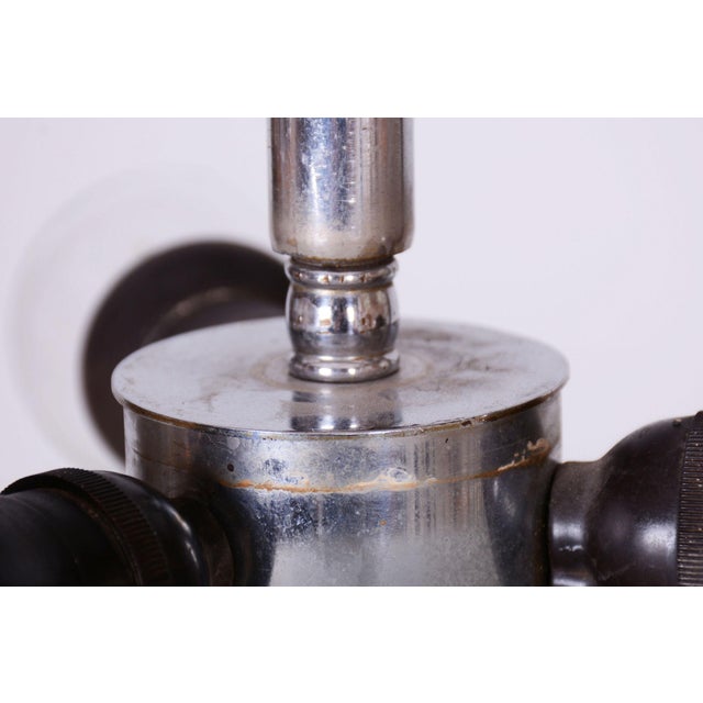 1930s Czech Bauhaus Pendant in Chrome-Plated Steel and Frosted Glass, 1930s For Sale - Image 5 of 9