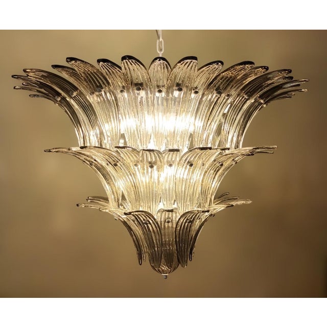 Not Yet Made - Made To Order 21st Century Smoky Murano Tiered Palmette Chandelier by Fabio LTD For Sale - Image 5 of 7