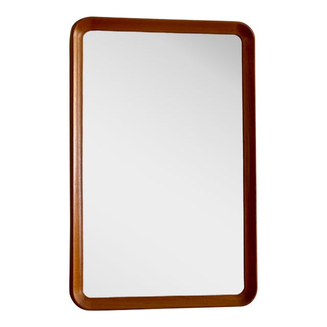 Mid-Centry Modern Teak Wall Mirror For Sale