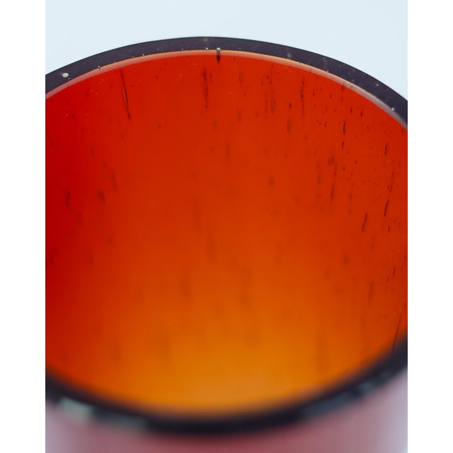 XLarge Gradient Vase in Red and Orange Hand-Blown Soda Glass by Zbigniew Horbowy for Sudety Glassworks, Poland, 1970s For Sale - Image 4 of 6