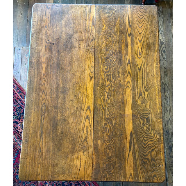 Antique Oak Small Dining Table With Turned Legs Slight Eastlake Styling For Sale - Image 10 of 10