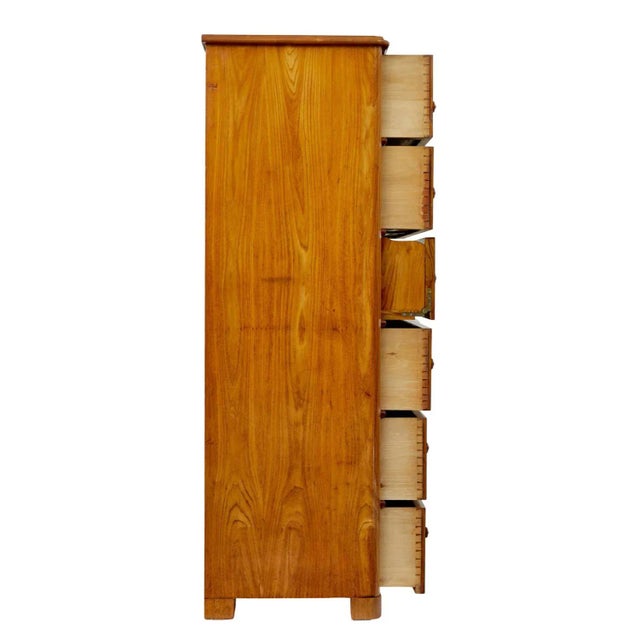 Tall 19th Century Elm Secretaire Chest of Drawers For Sale - Image 6 of 12