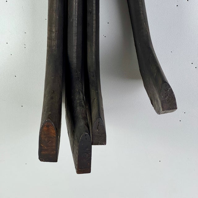 American Rare to Market Set of 4 Primitive Antique Cobbler's Wood Boot Forms in Stained Black For Sale - Image 3 of 16