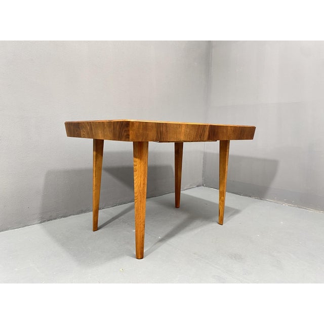 1950s Walnut Adjustable Dining Table by Setona, Former Czechoslovakia, 1950s For Sale - Image 5 of 18