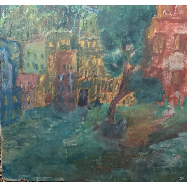 Mid Century European Painting - Sun Over a City For Sale In New York - Image 6 of 9