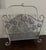Mid 20th Century Vintage 20th Century Iron Silver Flowers Magazine Rack/Basket For Sale - Image 5 of 11