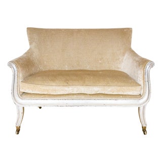 Antique French Sofa in Velvet, 1830 For Sale