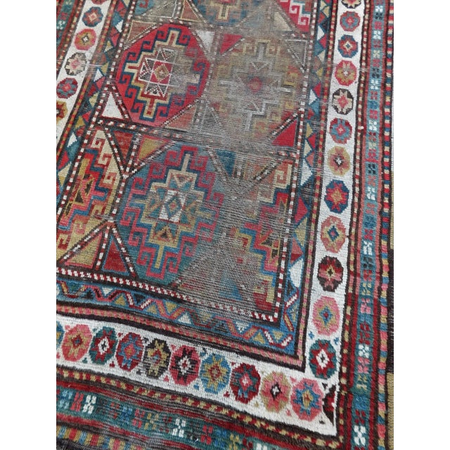 Distressed Antique Caucasian Rug. 3'4"x 7'10'" For Sale - Image 10 of 13