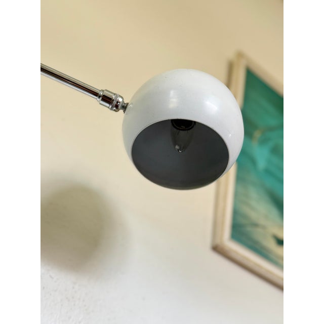 1970s Vintage Space Age Adjustable Chrome Floor Lamp With White Accents, Circa 1970s. For Sale - Image 5 of 10