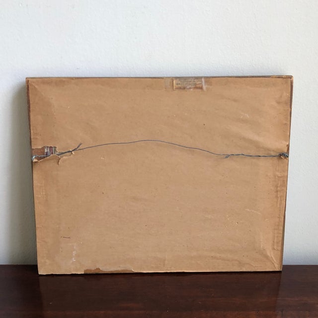 Mid-20th Century Winter Farmhouse Landscape, Oil on Board -- Framed For Sale - Image 10 of 12