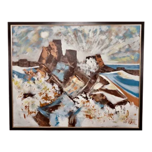 1970's Monumental Mountains Abstract Painting by Lee Reynolds