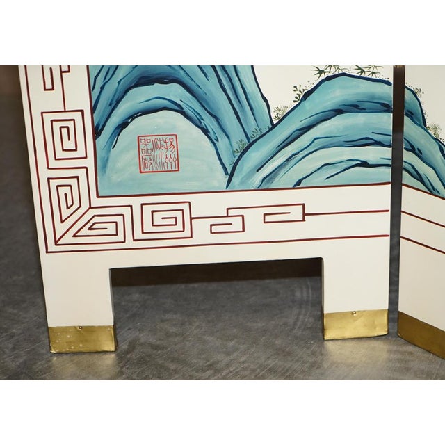 Antique Chinese Export Hardstone Folding Screen Room Divider For Sale - Image 15 of 18