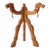 Vintage Hand Carved Wood Camel Folding Table Base For Sale