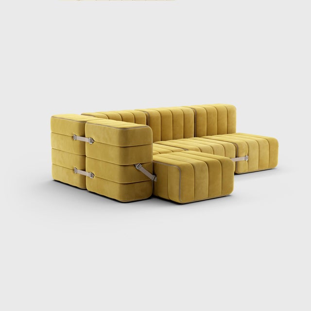 In all nine corners. Nine modules comprise the family set in the modular sofa system. A corner sofa for four, or, if some...