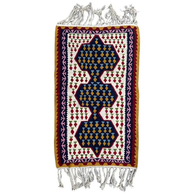 Vintage Senneh Kilim For Sale - Image 14 of 14