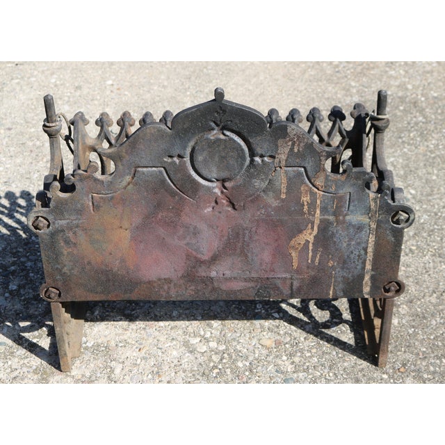 Metal Antique French Napoleon III Fireplace Grate 19th Century For Sale - Image 7 of 11