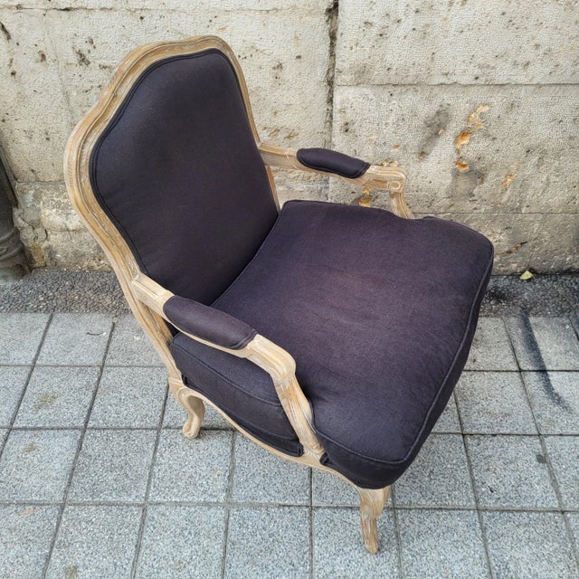 19th Century Louis XV Provençal Queens Chair in Oak and Upholstery, France For Sale - Image 5 of 18