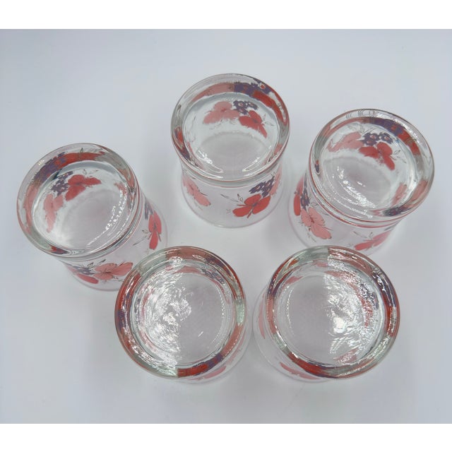 Glass Vintage JMP Marketing Galleria Old Fashioned Lowball Tumbler Glasses 5pc Set For Sale - Image 7 of 8