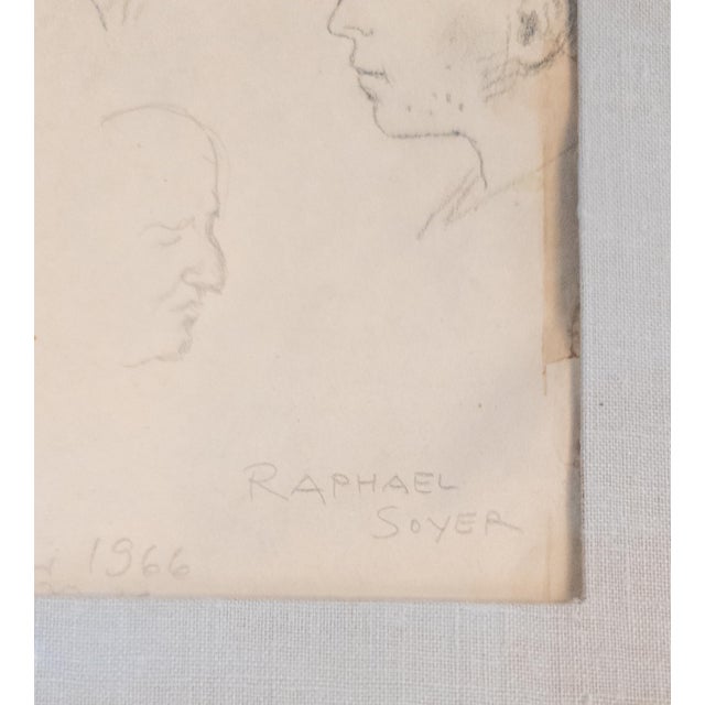 Mid-Century Pencil Sketch Study by Raphael Soyer With Inscription 1966 For Sale - Image 11 of 12