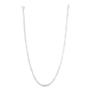 5.73 Ct 3-Prong Diamond Tennis Necklace For Sale