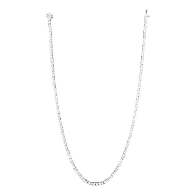 5.73 Ct 3-Prong Diamond Tennis Necklace For Sale