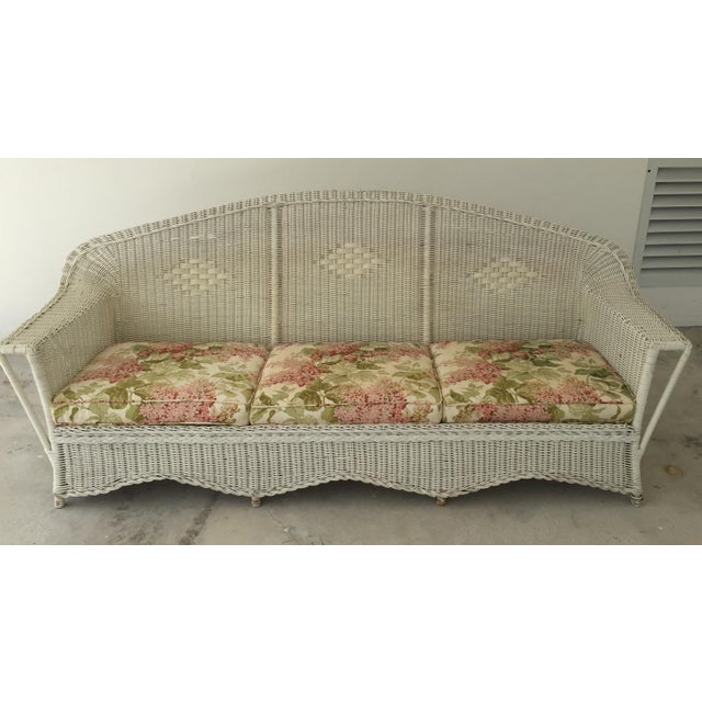 Antique Diamond Wicker Sofa Chairish