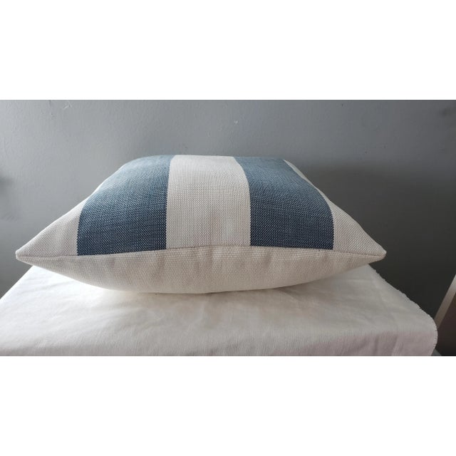 Front side: Lee jofa St. Croix Back side: white ivory Size: 18 x 18 Hidden zipper Pillow cover only. Dry clean only....