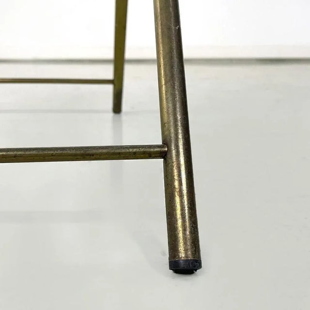 Mid-Century Modern Italian Brass Structure and Crystal Top Service Table, 1960s For Sale - Image 12 of 13