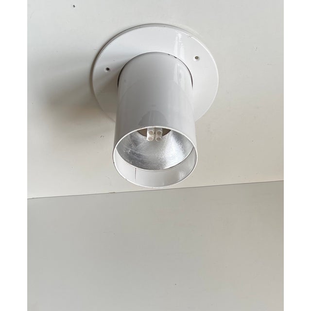 White Minimalist Pipe Built on Ceiling Lamp by Friis & Moltke for Lampas, 1970s For Sale - Image 6 of 6