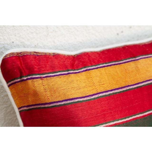 Kora Striped Mashru Lumbar Pillow For Sale - Image 4 of 8