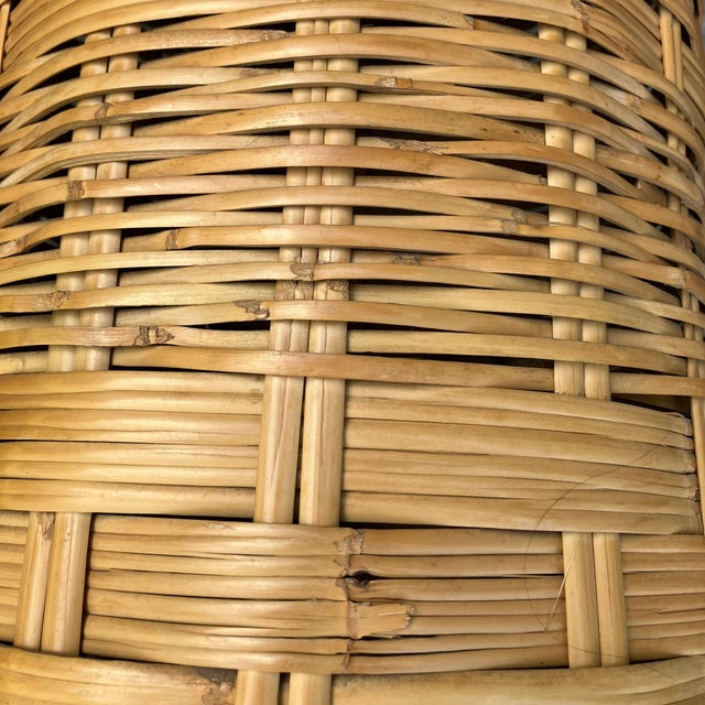 Brown 1970s Boho Wicker Floor Vase Basket For Sale - Image 8 of 8