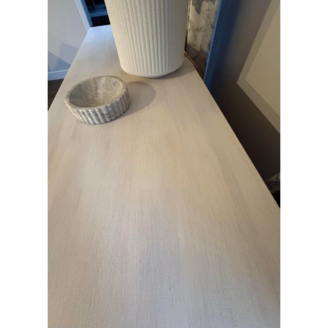 Mid 20th Century Romweber Painted Credenza / Sideboard – Solid Wood, Carved Drawer Fronts For Sale In Boston - Image 6 of 8