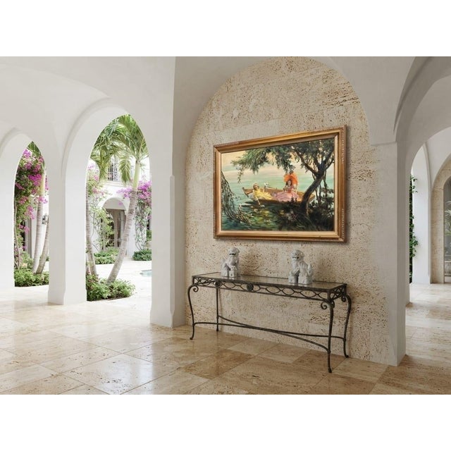 Antique Painting: A Serene Afternoon on the Water For Sale - Image 10 of 12