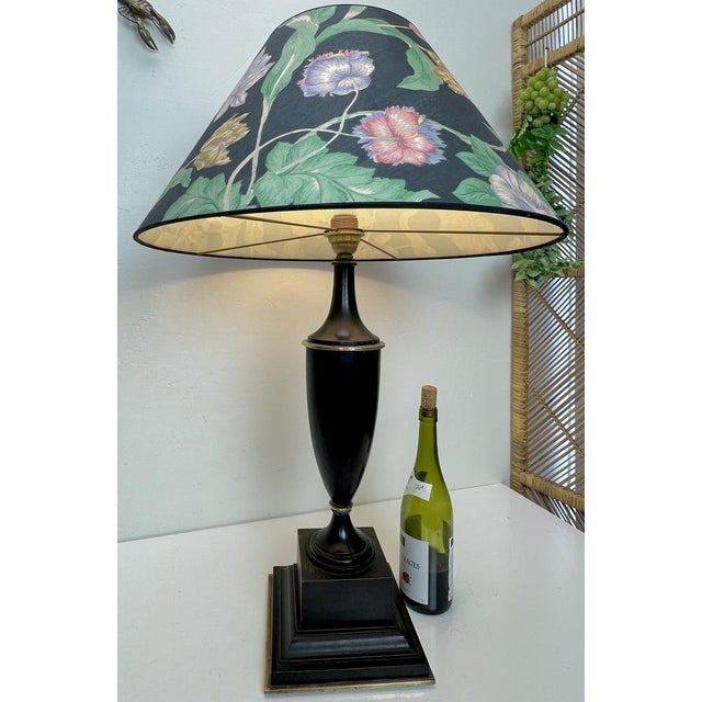 Turned Dark Oak Baluster Shaped Table Lamp, 1950s For Sale - Image 18 of 18
