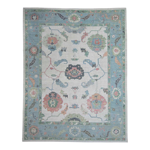 Turkish Oushak Rug 12'2" x 15'7" #20298 For Sale