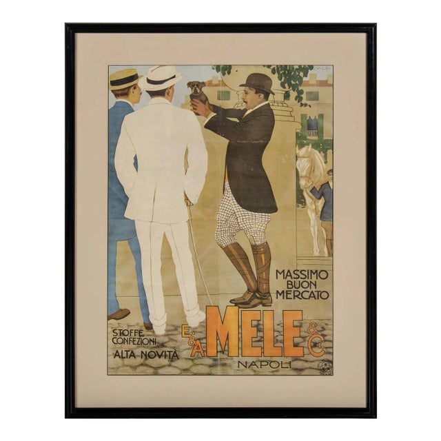 Belle Epoque Italian Fashion Art Lithographic Poster by Marcello Dudovich For Sale