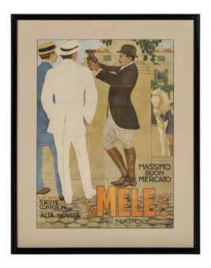 Belle Epoque Italian Fashion Art Lithographic Poster by Marcello Dudovich