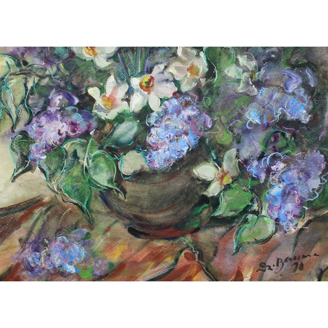 Dzidra Bauma, Spring Flowers, 1990, Watercolor For Sale - Image 4 of 6