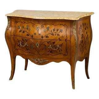 Louis XvV Style Curved Lady's Commode in Marquetry, 1920s For Sale