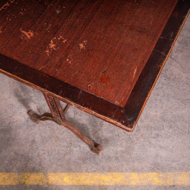 Vintage French Intricate Relief Cast Base Table, 1920s For Sale - Image 4 of 7
