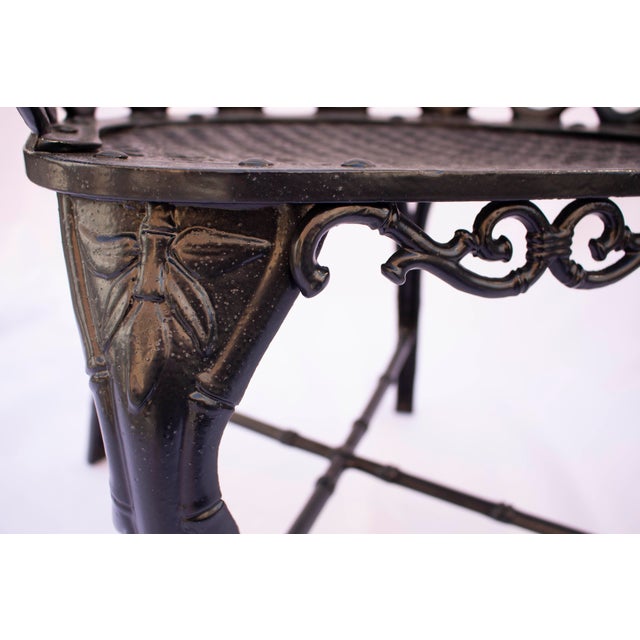 Late 20th Century Bamboo-Style Aluminum Arm Chairs - Set of 4 For Sale - Image 4 of 5