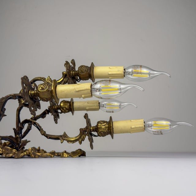 Vintage Italian Bronze Wall Sconce, Italy, 1930s For Sale - Image 11 of 18
