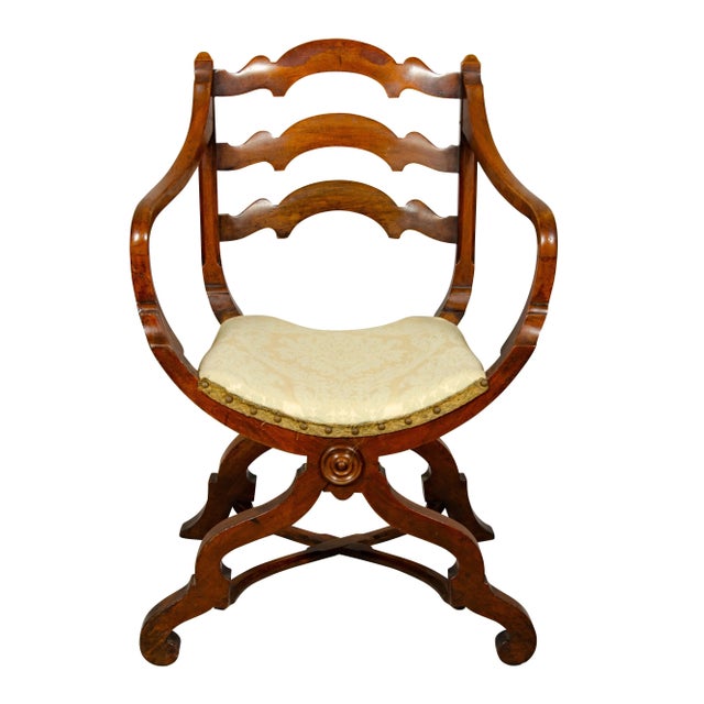 Traditional European Walnut Gondola Chairs - A Pair For Sale - Image 3 of 13