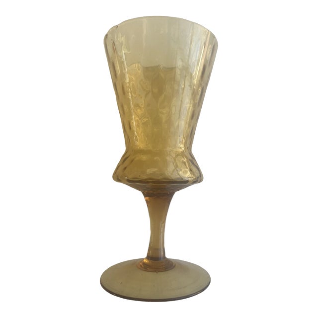 Midcentury Amber Glass Vase For Sale