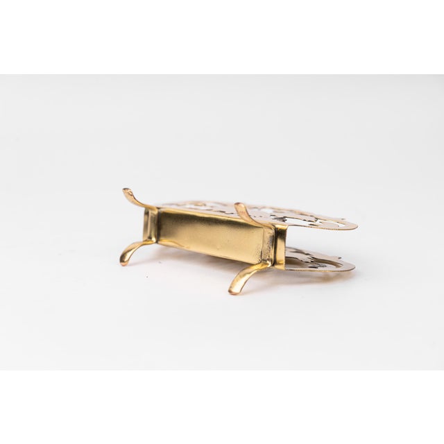 Gold Art Nouveau Brass Napkin Holder, Vienna, Austria, 1910s For Sale - Image 8 of 9