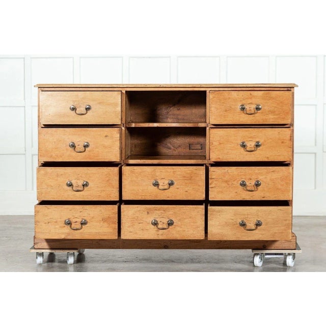 19th Century English Pine Bank Haberdashery Drawers / Counter, 1880s For Sale - Image 6 of 13