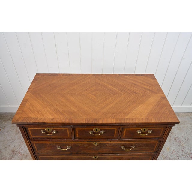 Walnut Period Chest With Contrast Satinwood Banding (C. 1780-1820) For Sale - Image 9 of 11
