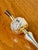 Beautiful silver and gold vintage mercury glass tree topper with three indents and white mica and painted trim adds...
